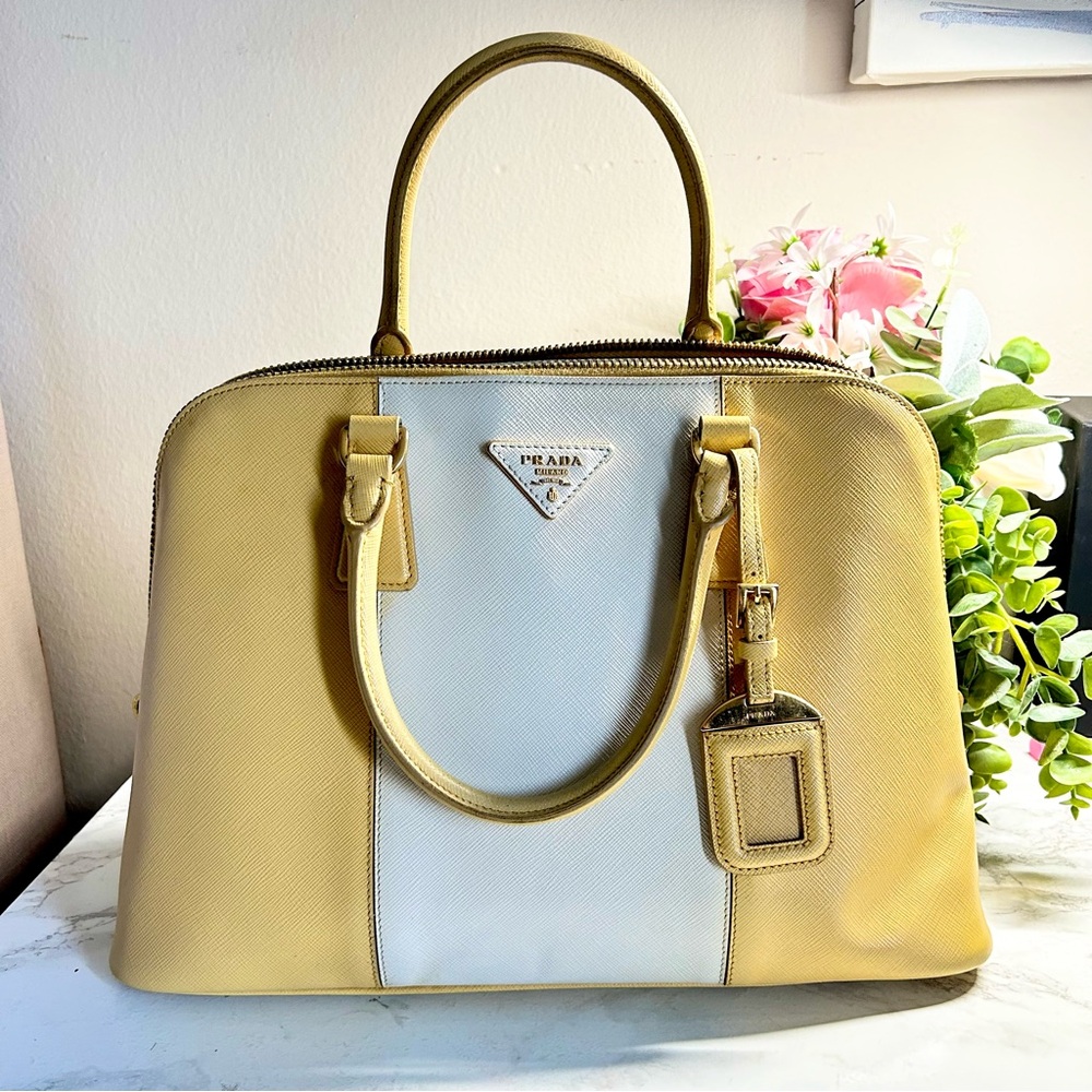 SOLD Excellent Prada Alma Medium Saffiano Leather Two-tone bag